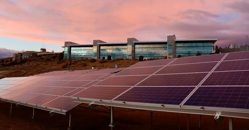 Solar panels on a smart building