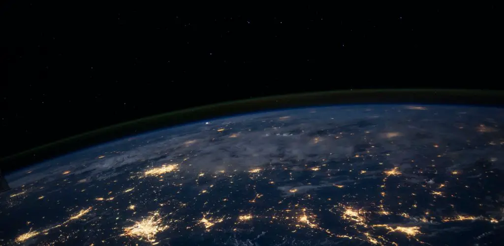 The earth from above at night