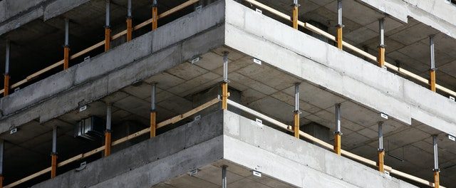 a building with concrete floors