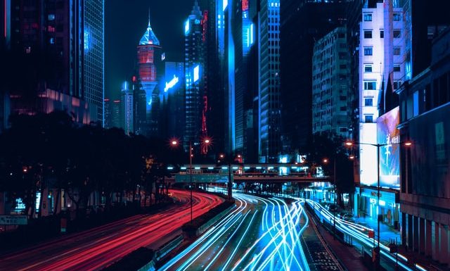 smart city at night