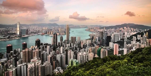 Hong Kong Skyline Green